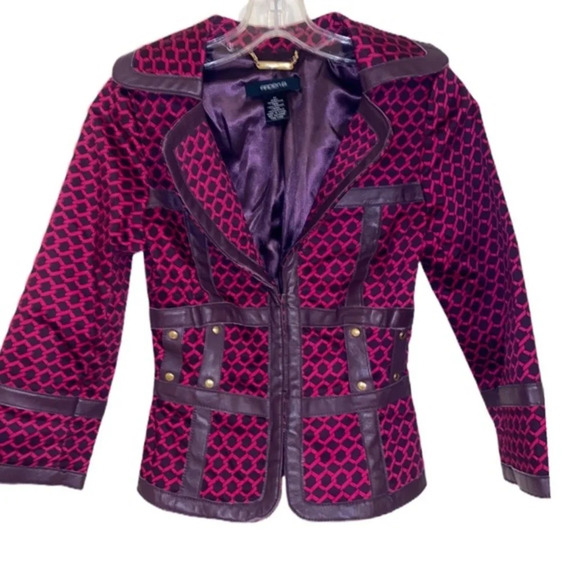 Arden B Pink/Purple Leather Jacket - Picture 1 of 16